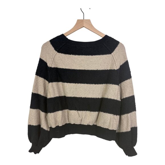 Free People | Found My Friend Striped Sweater | Black & Tan | Small - Picture 4 of 12